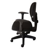 Cadeira Executiva Preto Back System Com Braço Tecido - Plaxmetal