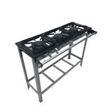Fogao Industrial 3 Bocas M-7 2 Qs 1qd S2020 30x30 Perfil 5cm - Metalmaq