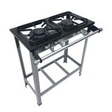 Fogão Industrial 2 Bocas M-6 M/M S2020 30x30 Perfil 5cm com Porta Panela - Metalmaq