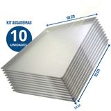 Kit 10 Assadeiras Pao Doce Plana Lisa Aluminio Estampada 0,6mm 58x70 - Imeca