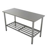 Mesa Manipulaçao Inox 190x70cm Desmontavel Pés Epoxi Tampo - Imeca