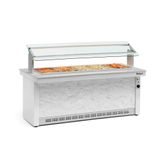 Carro Buffet Termico Self Service Gbta-200 Branco E Marmore Linha Vitra Sem Cuba 220v - Gelopar
