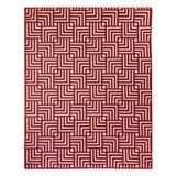 Tapete Sala Moderno Geometrico Tabuleiro 150x200 Cm Vermelho