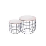 Conjunto Mesinha Atlas Preta Metal E Madeira