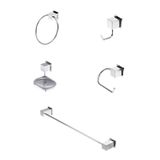 Kit Acessórios para Banheiro com 5 peças Home Meber Cromado