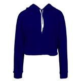 Moletom Feminino Ragor Cropped Liso Capuz Inverno Casaco Azul Marinho G