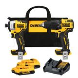 Kit Parafusadeira Furadeira 1/2&quot; + Parafusadeira De Impacto 1/4&quot; Com 2 Baterias E 1 Carregador Dck27