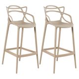 Kit - 2 X Banquetas Altas Masters Allegra - Nude