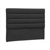 Cabeceira Solteiro Greta 90 cm Suede Liso Preto - D'Monegatto