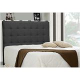 Cabeceira Casal King Sonhare 195 cm Suede Liso Preto - D'Monegatto