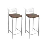 Banqueta Sala De Jantar Genova 1b705cr 2 Un Cromado Courano Marrom Kappesberg