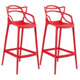 Kit - 2 X Banquetas Altas Masters Allegra - Vermelho