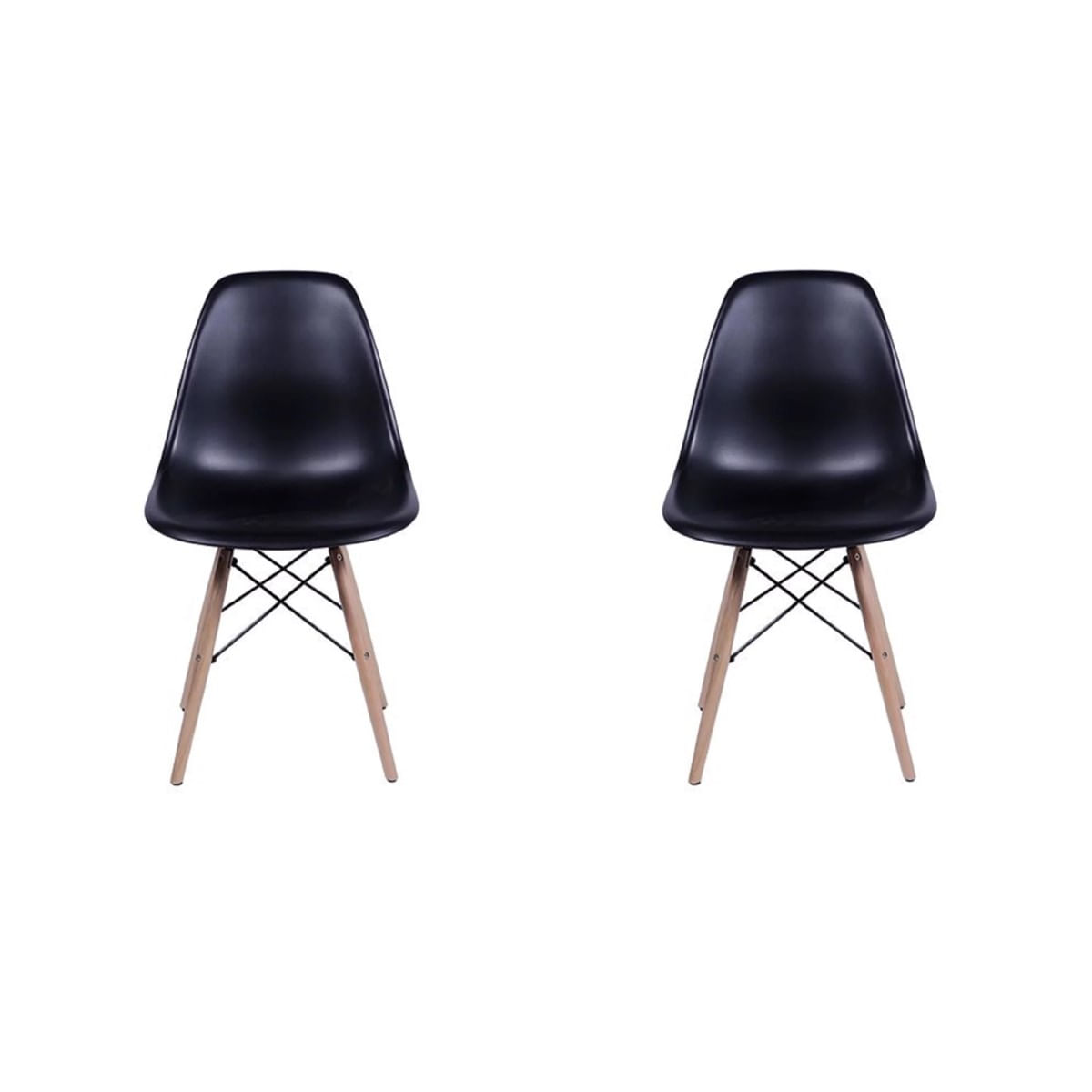 Conjunto 2 Cadeiras Eames Sem Braço Preta