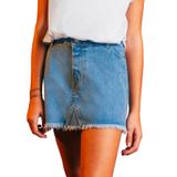 Saia Feminina Jeans Juvenil Rovitex Teen Azul 14