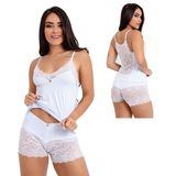 Pijama Imi Lingerie Baby Doll Short Doll Renda Microfibra Danusa