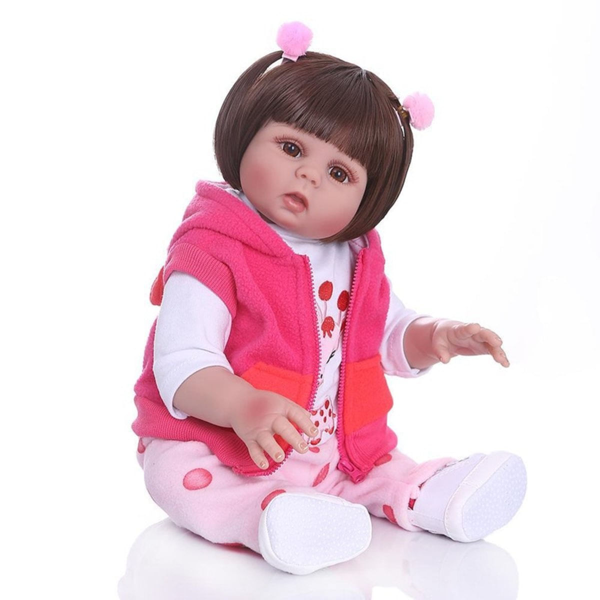 Boneca Bebê Reborn Silicone Tatá Menina Pagão Roupinha Rosa - ShopJJ -  Brinquedos, Bebe Reborn e Utilidades