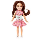 Boneca Barbie Chelsea 14 Cm Morena Vestido Relâmpago Colete Escoliose - Mattel