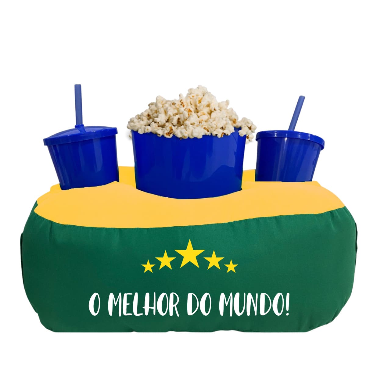 Almofada Porta Pipoca Verde E Amarela Melhor Do Mundo