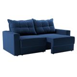 Sofá 3 Lugares Retrátil Lubeck Suede Azul Marinho 180 Cm