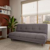 Sofá-cama 3 Lugares Casal Anelise Suede Cinza