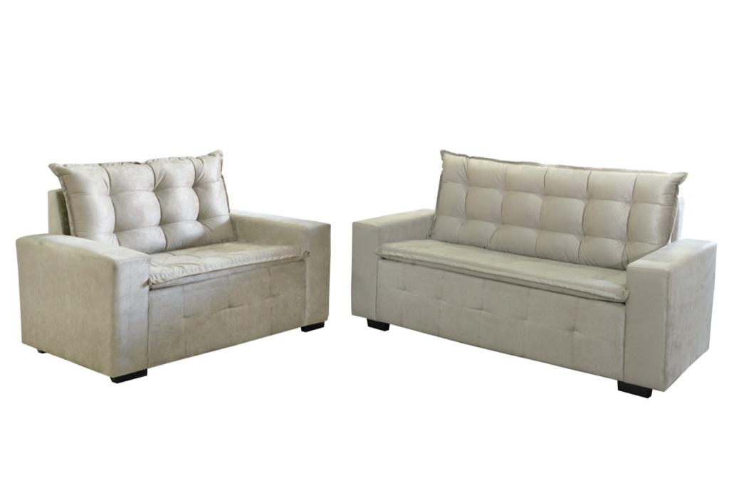 Sofá Quadrado Plus 2 E 3 Lugares Uma Box Marfim Carrefour