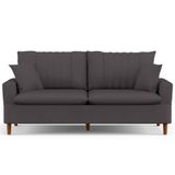 Sofá 3 Lugares 200cm Com Almofadas Veras D05 Suede Cinza - Mpozenato