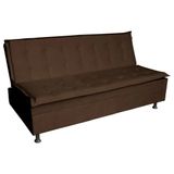 Sofa Cama 3 Lugares Retratil Reclinavel Manu 1,90 M Suede Marrom