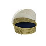 Chaise Sofa Fibra Sintetica Com Toldo Área Piscina Jardim