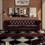 Sofá Para Barbearia 2,20m Chesterfield Living Corino Marrom Shop Jm