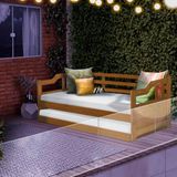 Sofá Cama De Madeira Maciça Solteiro Castanho Juno Shop Jm