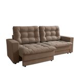 Sofá 3 Lugares Retrátil Lubeck Plush Suede Bege