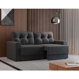 Sofá 2 Lugares Retrátil Lubeck Suede Grafite 140 Cm