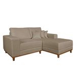 Sofá 3 Lugares Mônaco Com Chaise Direto Linho Bege