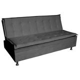 Sofa Cama 3 Lugares Retratil Reclinavel Manu 1,90 M Suede Cinza