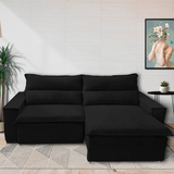 Sofá 2 Lugares Paris 1,60 Cm Retrátil E Reclinável Preto