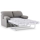 Sofá-cama Herval 3 Lugares Andes, Colchão Casal, Linho Cinza