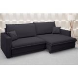 Sofá Tango 2,20m Sem Caixa, Retrátil E Reclinável Velosuede Preto - Netsofas