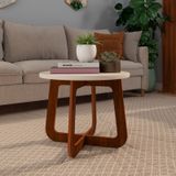 Mesa De Centro Artely Jasmin Cor Cedro Com Off White