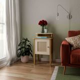 Mesa De Apoio Artely Charlotte Cor Cavalho Com Off White