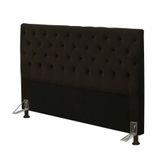 Cabeceira para Cama Box Casal 140cm Cristal Suede Chocolate - JS Móveis