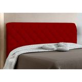 Cabeceira Paris para Cama Box Solteiro 90 cm Vermelho Suede Amassado - JS Móveis