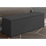 Calçadeira Baú Paris com 140 cm Cinza Suede Amassado - JS Móveis