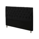 Cabeceira Cama Box Casal 195cm Cristal Suede Preto - JS Móveis