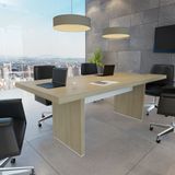 Mesa Artany Para Reunião 2000 Cor Carvalho Com Branco