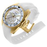 Invicta Relógio Feminino 0488 Angel Gold-tone Com Sili Branco