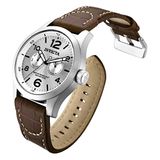 Invicta Relógio De Pele Castanho Masculino 0765 I-force Silver Dial Brown