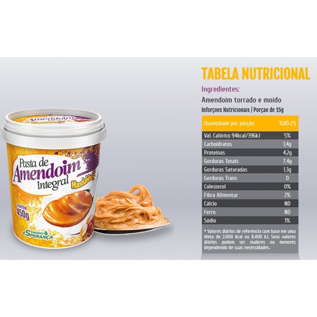 Pasta de Amendoim Integral Mandubim 1,02kg