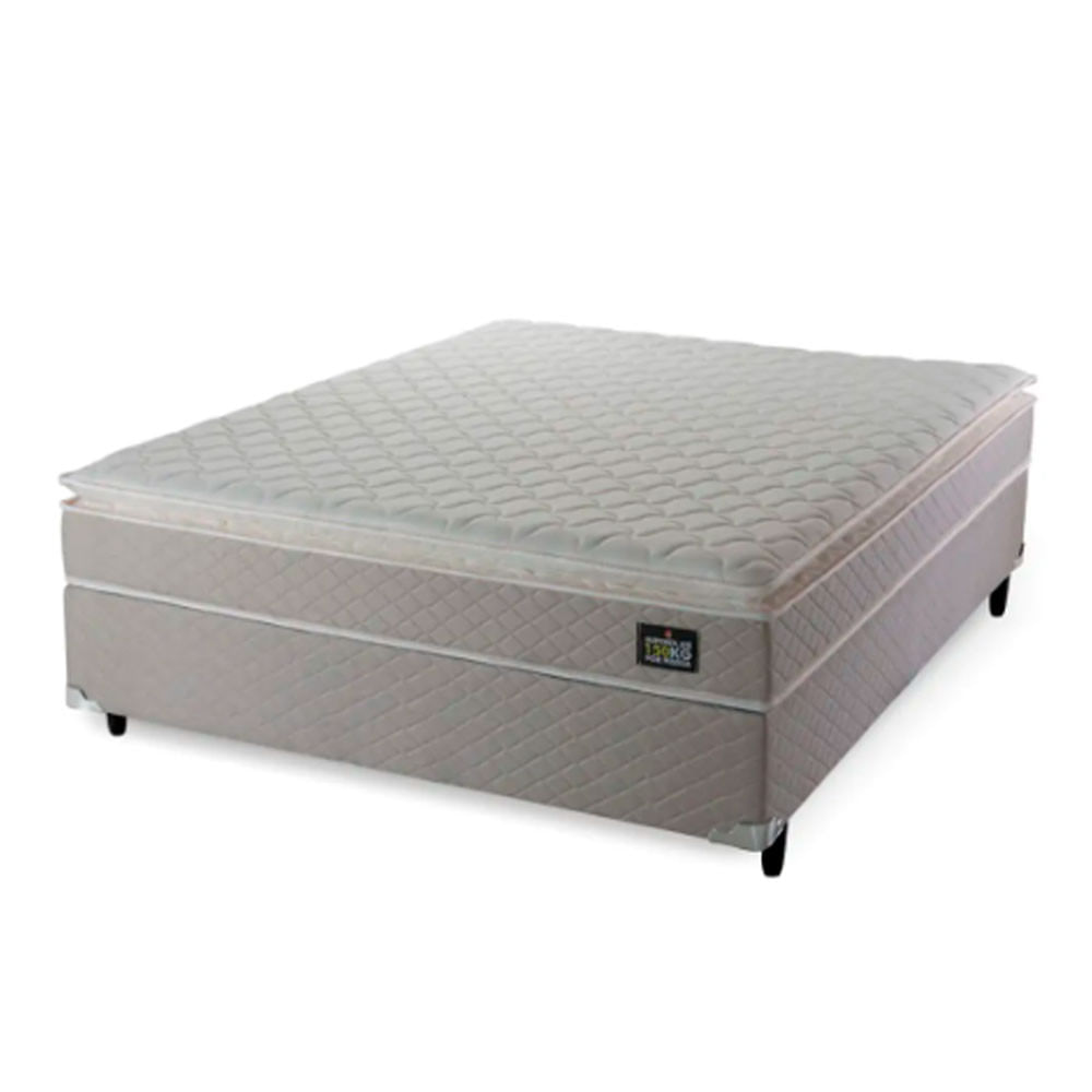 Kit Cama Box + Colchão Casal Strong One Face Espuma D45 138x188cm Hellen