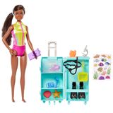 Boneca Barbie Profissões E Acessórios Bióloga Marinha Morena Conjunto De Laboratório - Mattel