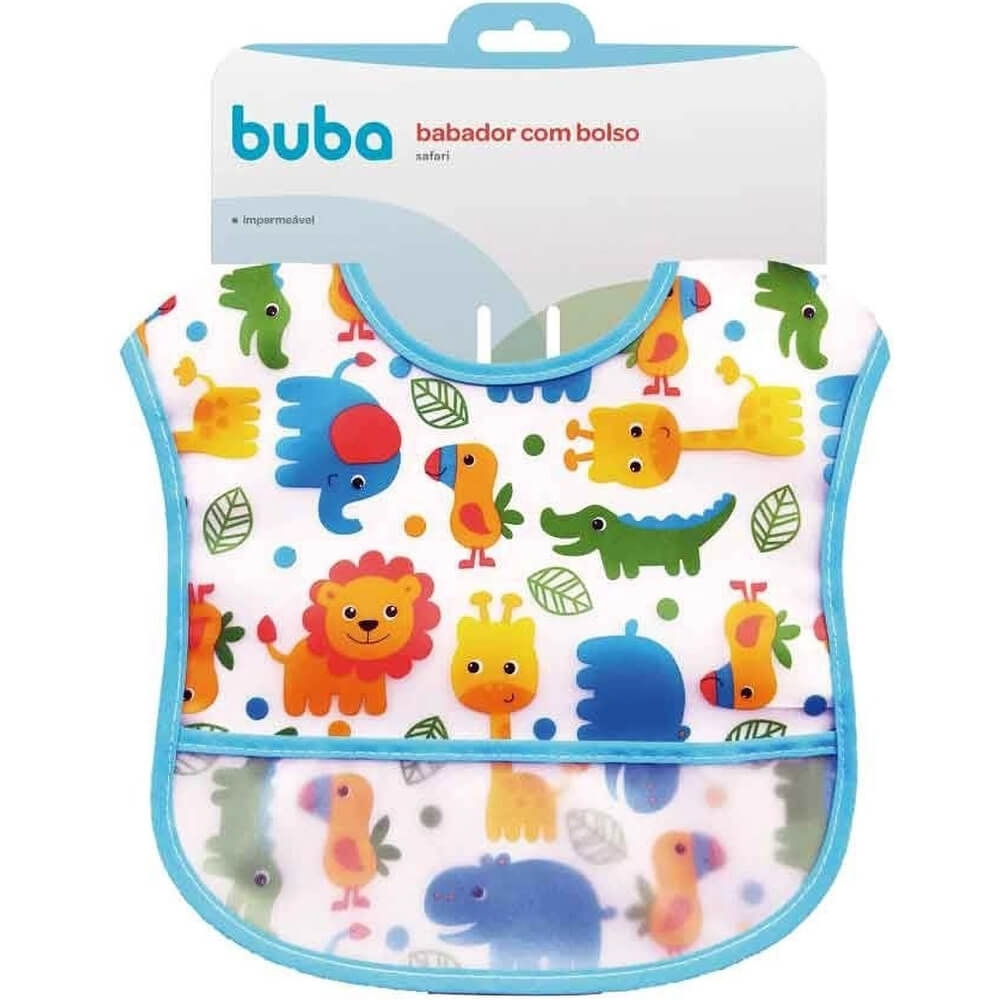 Babador Com Bolso Safari Azul Buba